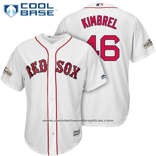 Camiseta Beisbol Hombre Boston Red Sox 2017 Postemporada 46 Craig Kimbrel Blanco Cool Base